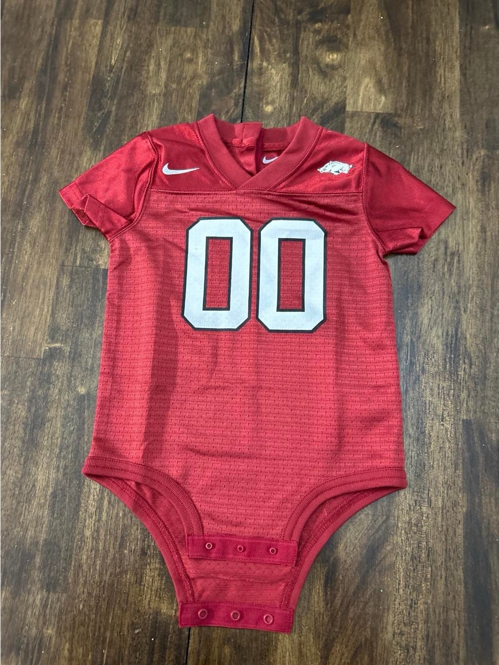 Nike Red Kids Football Bodysuit with White Number 00